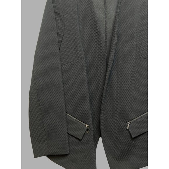 Alfani Women's Open Front Textured Blazer Jacket 2X Black Career Goth Minimalist - Picture 5 of 16